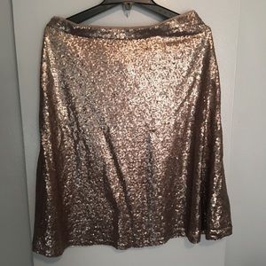 Gold Sequin Ann Taylor Skirt Size 10